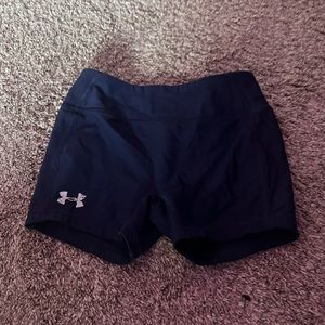 kids dark blue under armor shorts